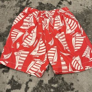 Boys JCREW CREWCUTS SZ 12 boys red and white sailboat swimsuit